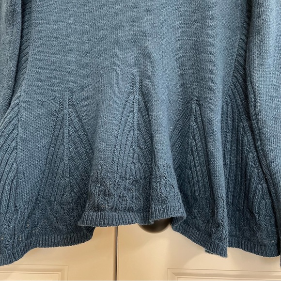 Anthropologie Scalloped Flutter Cardigan in Teal, Size XS - Picture 5 of 6